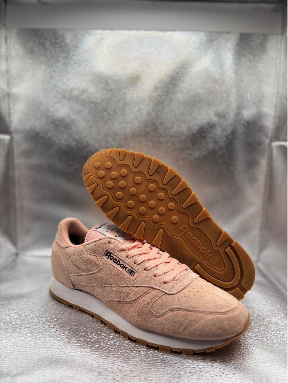 Rebook classic gum rubber pink suede sneaker